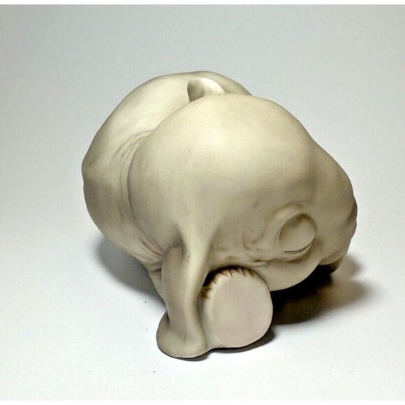 Sleeping Elephant Ceramic Artaffects Grey Napping Trunk Curled Up 1990 - Picture 6 of 8